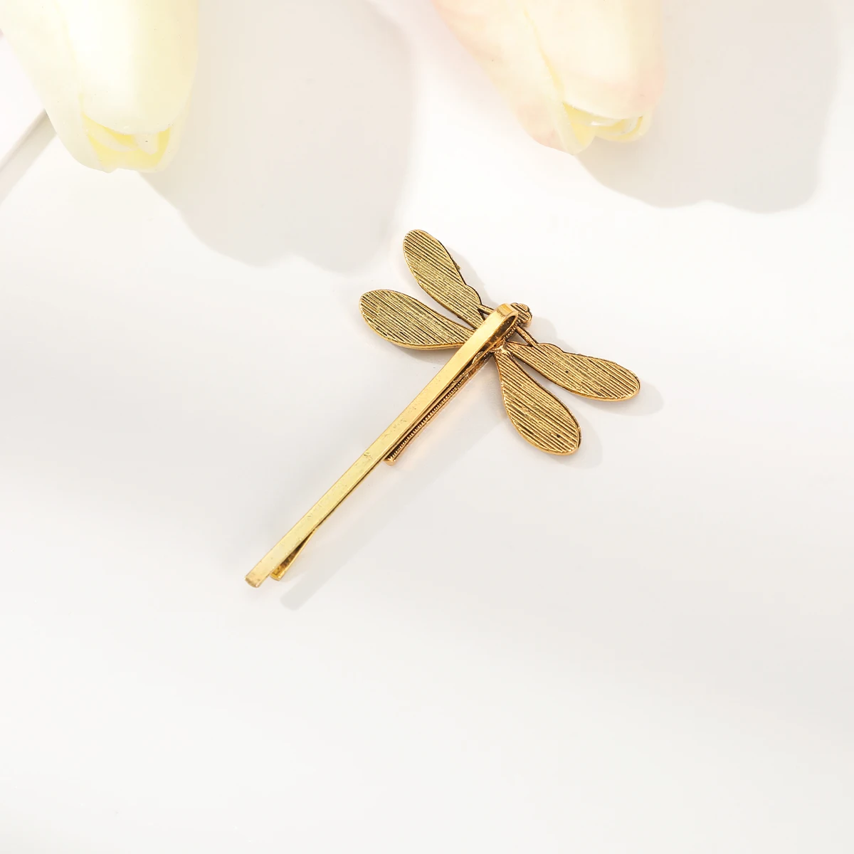 Alloy Dragonfly Hair Clips Antique Gold Retro Hairpin Girls Sweet Bangs Clip Summer Simple Styling Hair Accessories