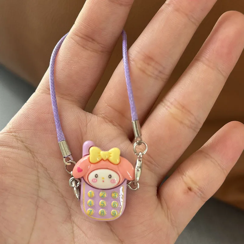 Modello Sanrio per telefono/cellulare in miniatura per mini smartphone per bambola 1/6 1/8 con cordino Accessori per bambole Labubu per bambole carine