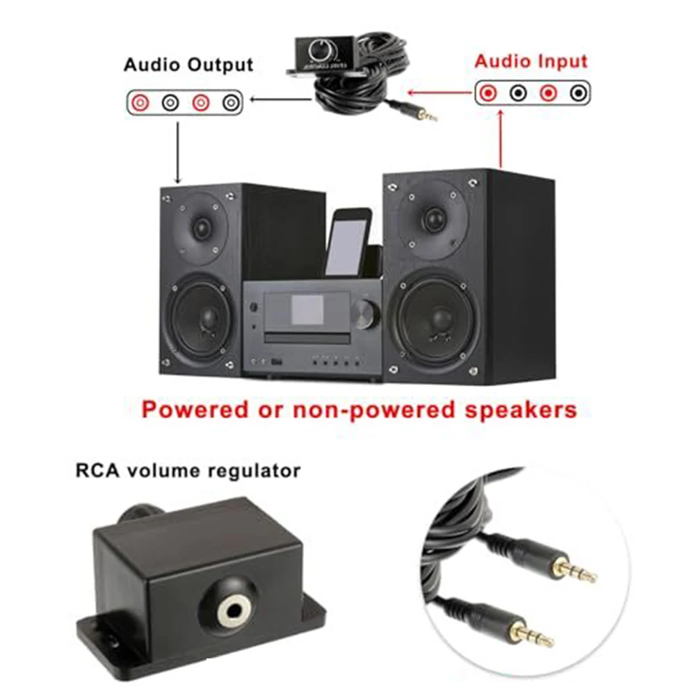 3.5mm For Subwoofer Volume Control Knob for Car Audio Bass Level Tuning 5m Cable 12V DC Input Fit Low Profile Design