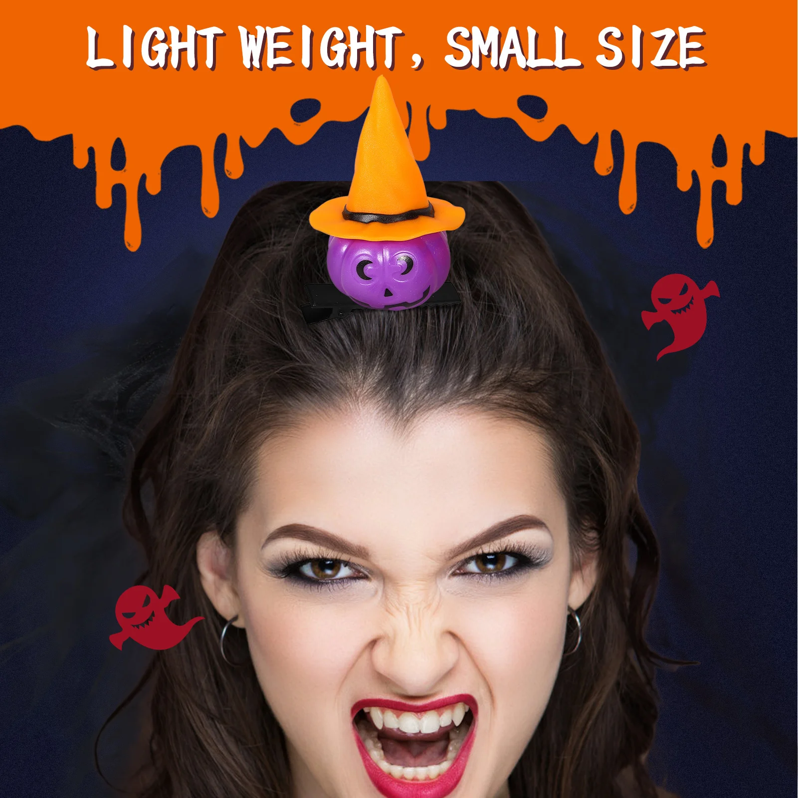 

1Set Halloween DIY Hair Clip Materials Spider Witch Hat Pumpkin Mini Clips Hairpin Making Kit Cosplay Costume Party Accessories