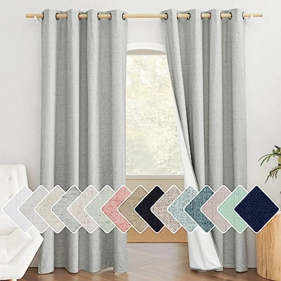 

Full Shade Room Warming Curtain Panels 84 Inch Long, Pair of Energy Smart and Noise Blocking Out out Drapes for Guest Room Wind