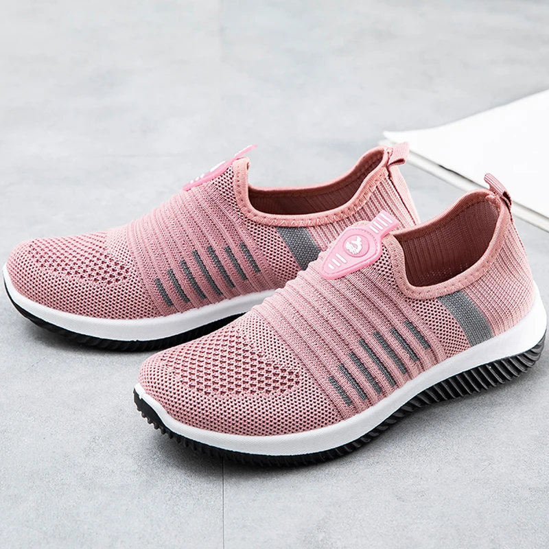 

Shoes For Women Slip On Knitted Breathable Plus Size Flats Shoes Women Loafers Tennis Female Woman Shoes Casual Sneaker