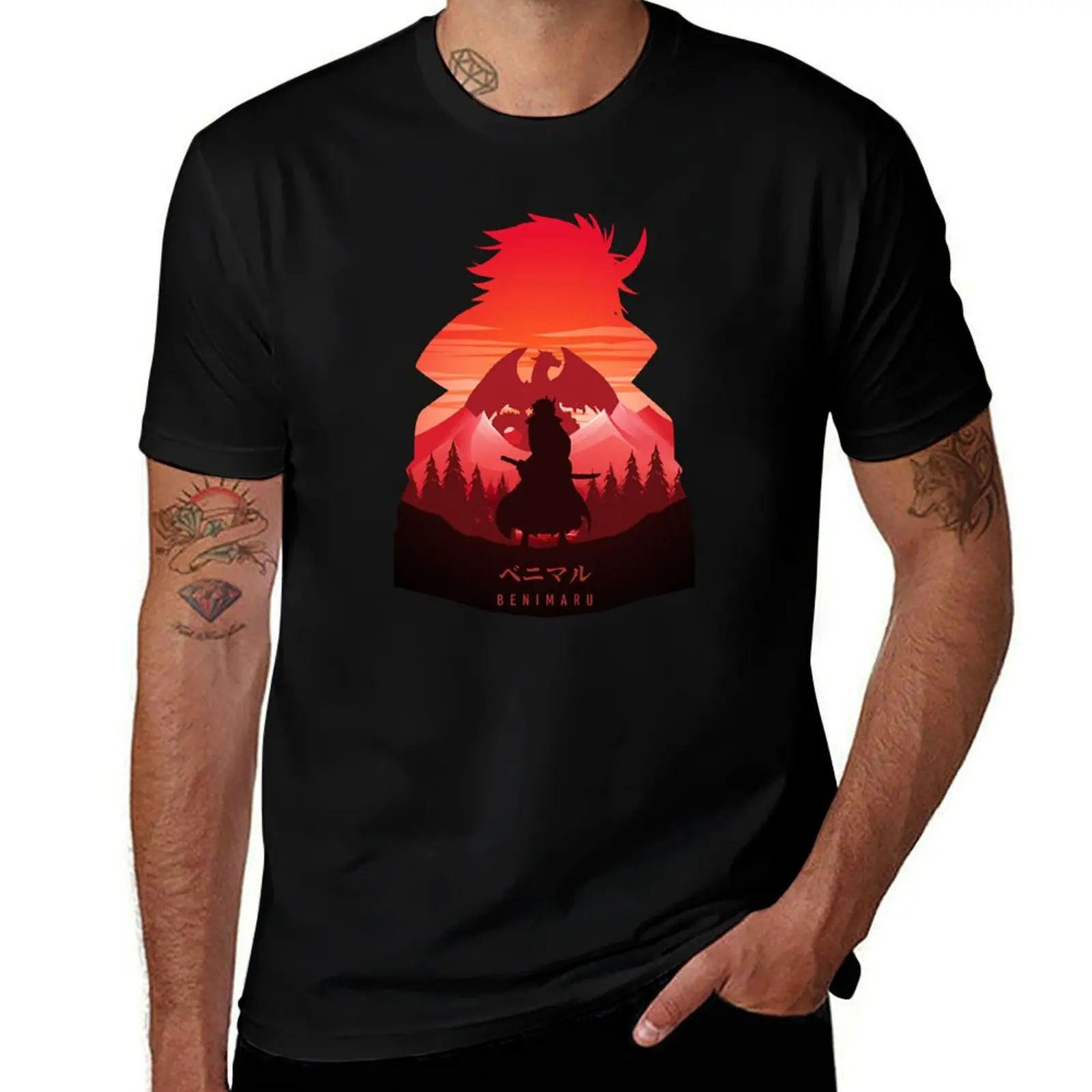 Benimaru Tensura Red T-Shirt Soft Basic Cotton Short Sleeve Tee T-Shirt