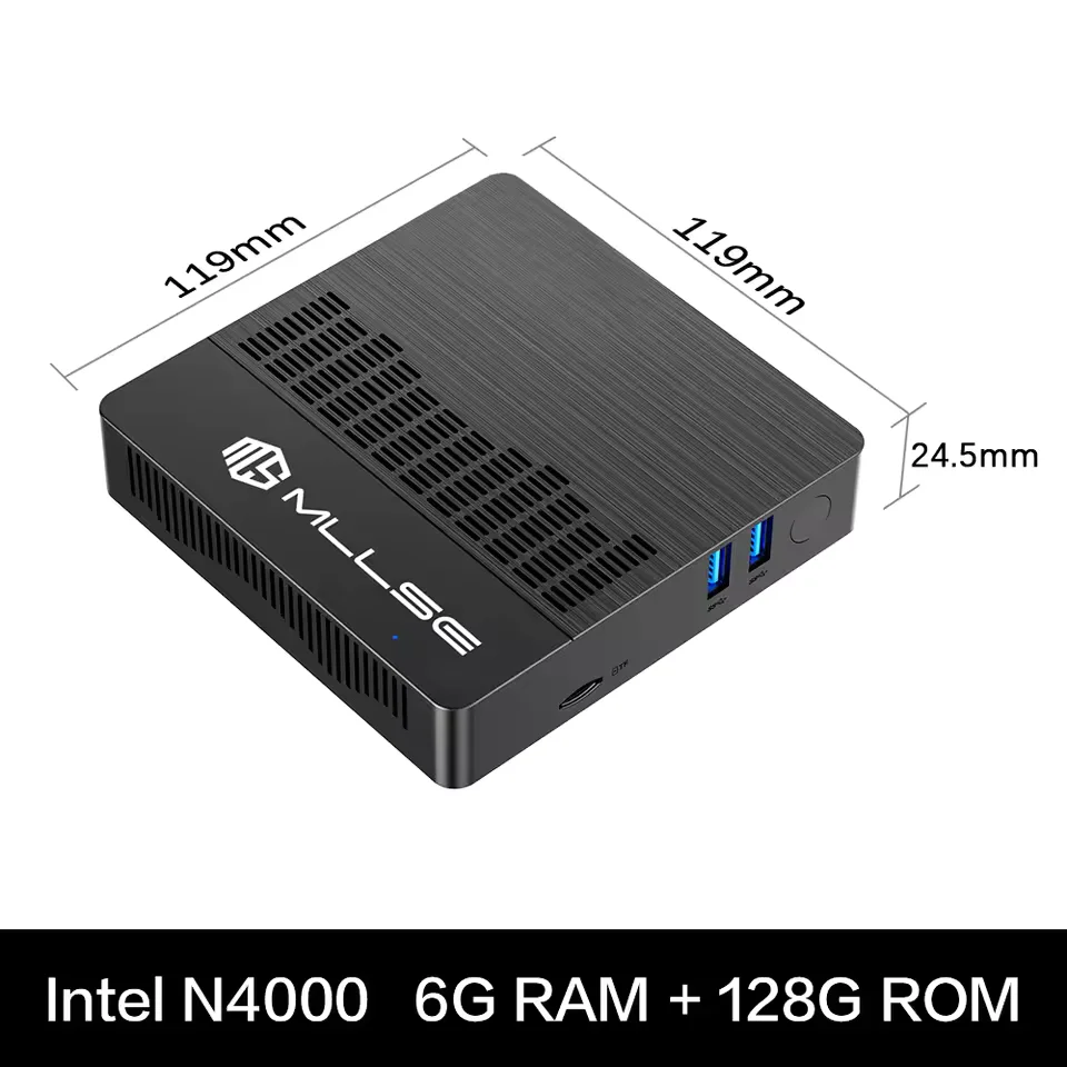 MLLSE M2 Air Mini PC Intel Celeron N4000 Window11 6 GB RAM 128 GB ROM WiFi 5 BT 4.2