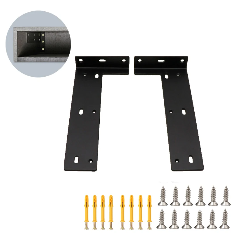 

1 Set Dark Grey Heavy Duty Wall Steel Support Bracket for Floating Hung Bath TV Dress Cabinet Furniture Cupboard