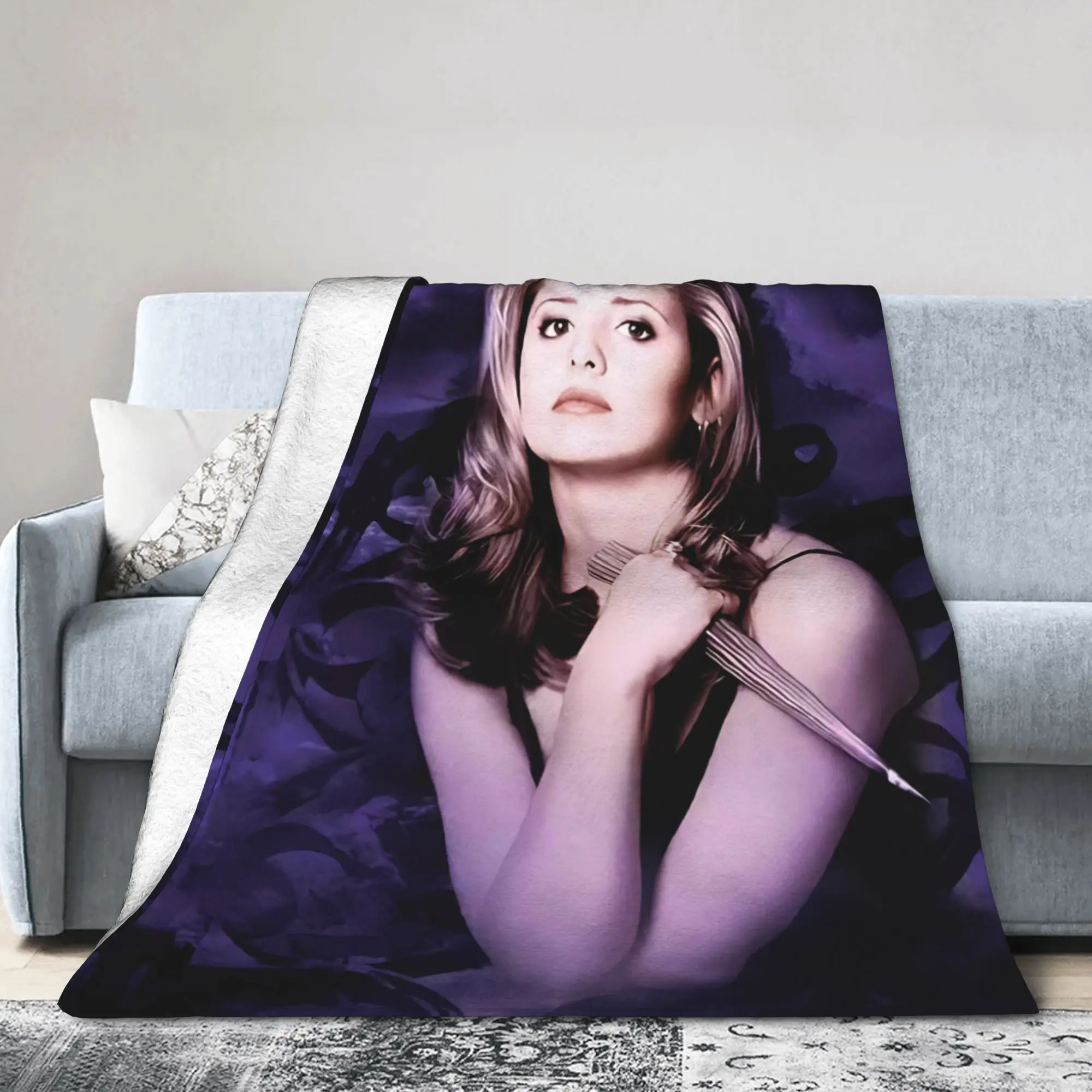 Buffy the Vampire Slayer Blanket Fleece Decor Horror Movie  Multifunction Warm Throw Blanket for Bedding Office Plush Thin Quilt