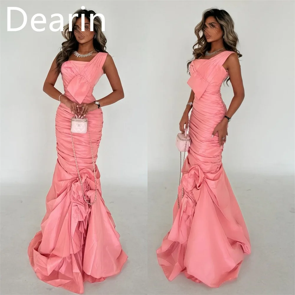 

Evening Gown Prom Formal Dress Dearin One Shoulder Mermaid Floor Length Skirts Fold Bespoke Occasion Dresses Women