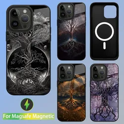 Tree of life Yggdrasil Phone Case For iPhone 16,15,14,13,12,11,Plus,Pro,Max Mini Magsafe Magnetic Wireless Charging
