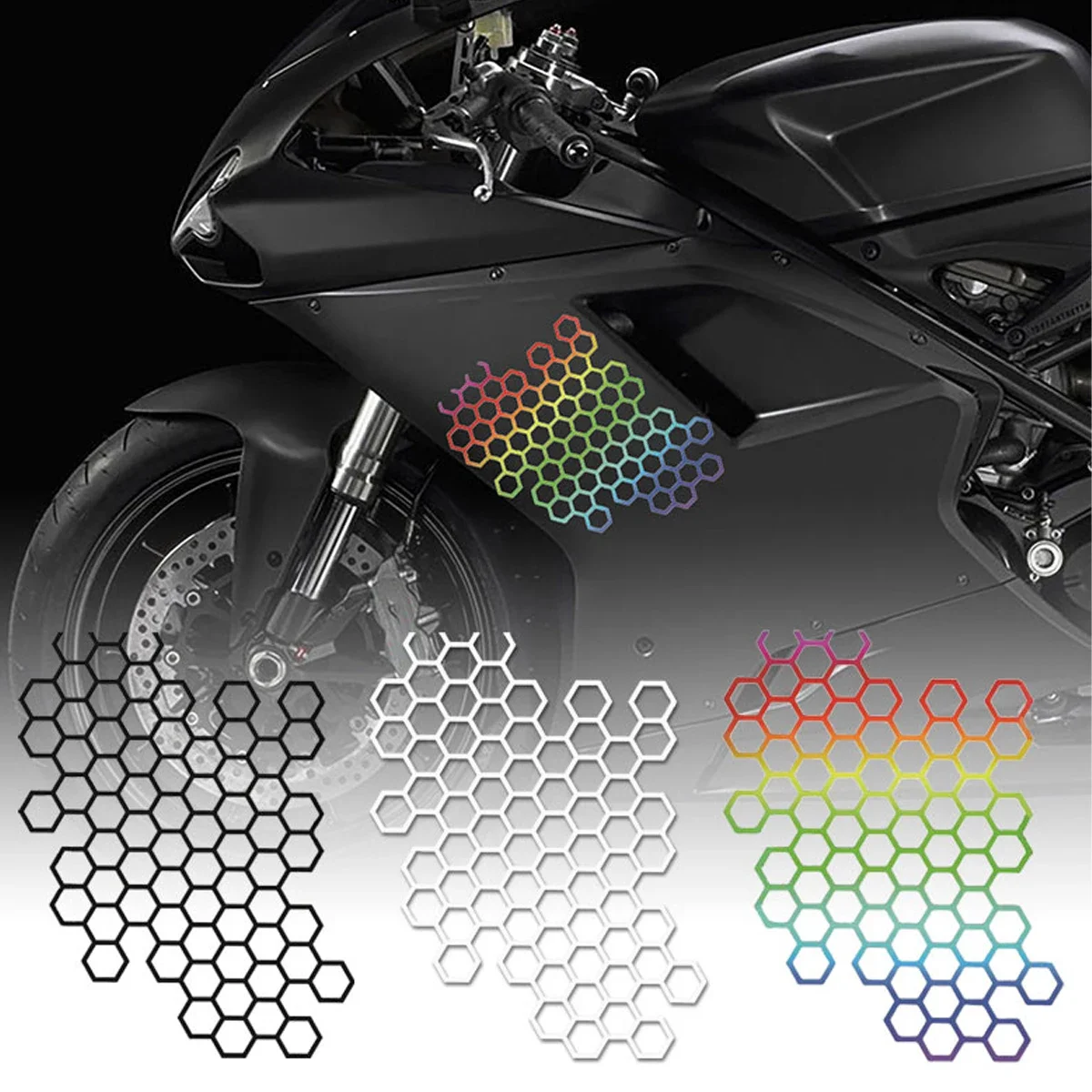 Honeycomb Car Stickers Motorcycle Electric Motorcycle Body Decals Fashion Open Style Decoration Decor Tuning Headlamp Stickers