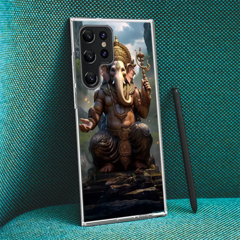 Ganesh lord Cover For Samsung Galaxy S21 S20 S23 FE S22 S24 Ultra Phone Case S10 S10E S8 S9 Plus S7 S6  Edge Clear Coque Luxury