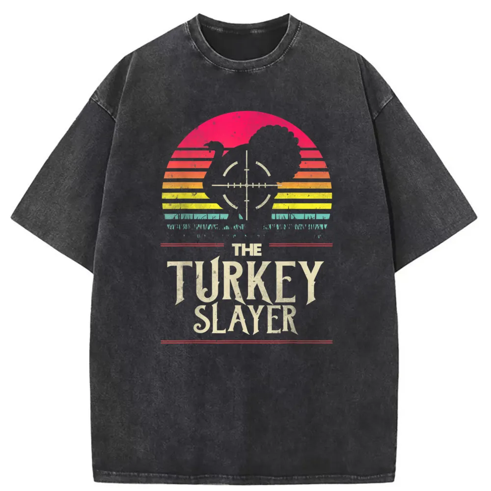 Men Retro The Turkey Slayer Sunset Graphic Man T-shirts 2023 Newest Men's Tshirts Vintage Clothing Sweatshirts Long Sleeve Tees