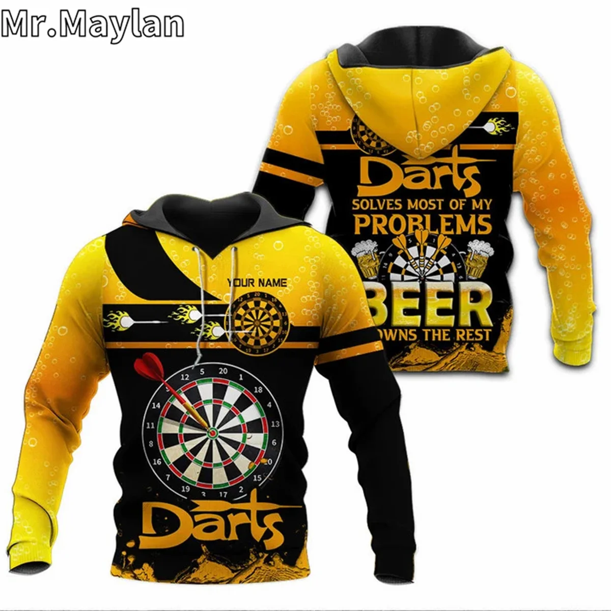 

Darts Solves Most Of My Problems Beer Drowns The Rest 3D Personali Jacket Men/Women Hoodie Casual Sport Pullover Sudadera Hombre