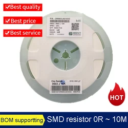 Resistencia SMD de 5000 piezas, 0603, 5%, 0R ~ 10M, 1/10W, carrete A 0, 1, 10, 100, 150, 220 ohm, 1K, 330 K, 10K, 2,2 K, 0R, 1R, 10R, 100R, 150R, 220R, 330R