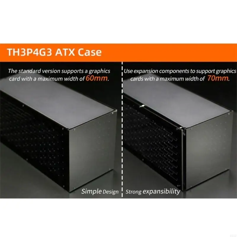 B0KF TH3P4G3 ATX Metal Housing Box GPU Dock Dock Support OLED Display Cooling Fan Thunderboltcompatible Support ATX