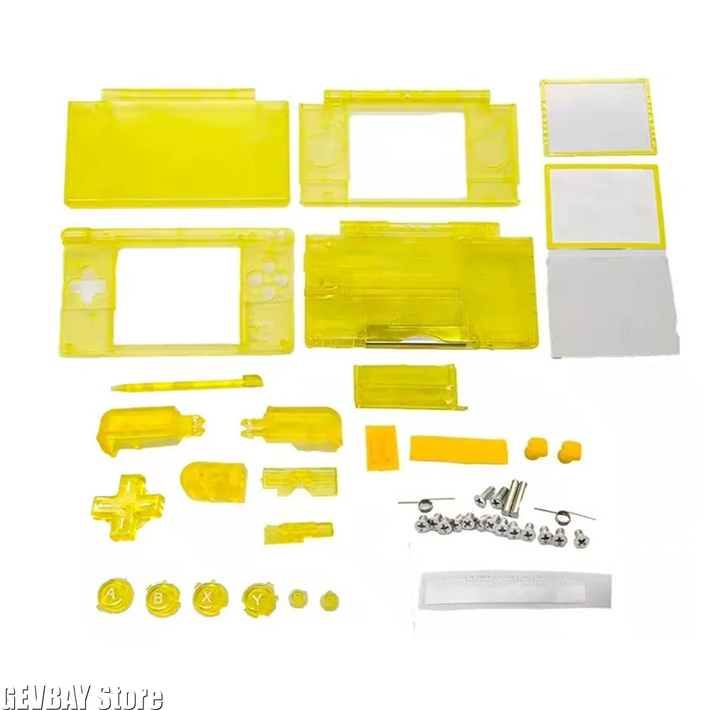 Für Nintendo DS Lite Transparentes Komplettgehäuse – Vollständiges Gehäuse mit Tasten & Schrauben Reparatur-Set