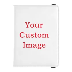 New Passport And Vaccine Card Holder Combo Custom image PU Leather Passport Wallet Cover Travel Accessories Portable Clutch Bag