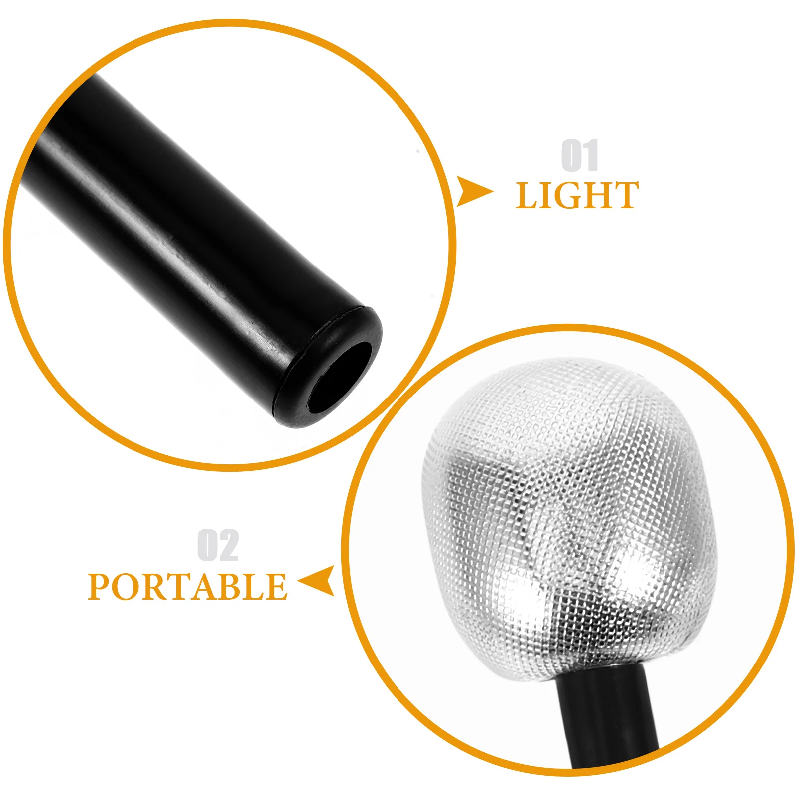 

2 Pcs Fake Microphone Props Model Party Favor Major Plastic Stage Silver Toy Creative Child