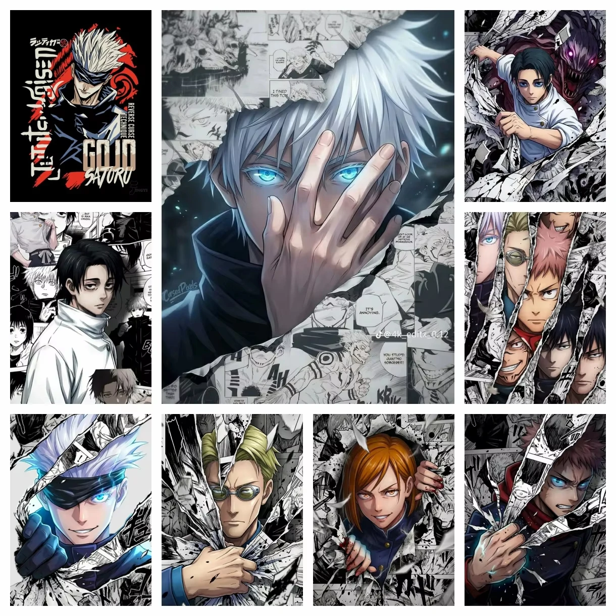 Kit Pittura Acrilica con Numeri Anime Jujutsu Kaisen, Quadro d'Arte per Parete Camera da Letto, Regalo Unico Dipinto a Mano per Adulti