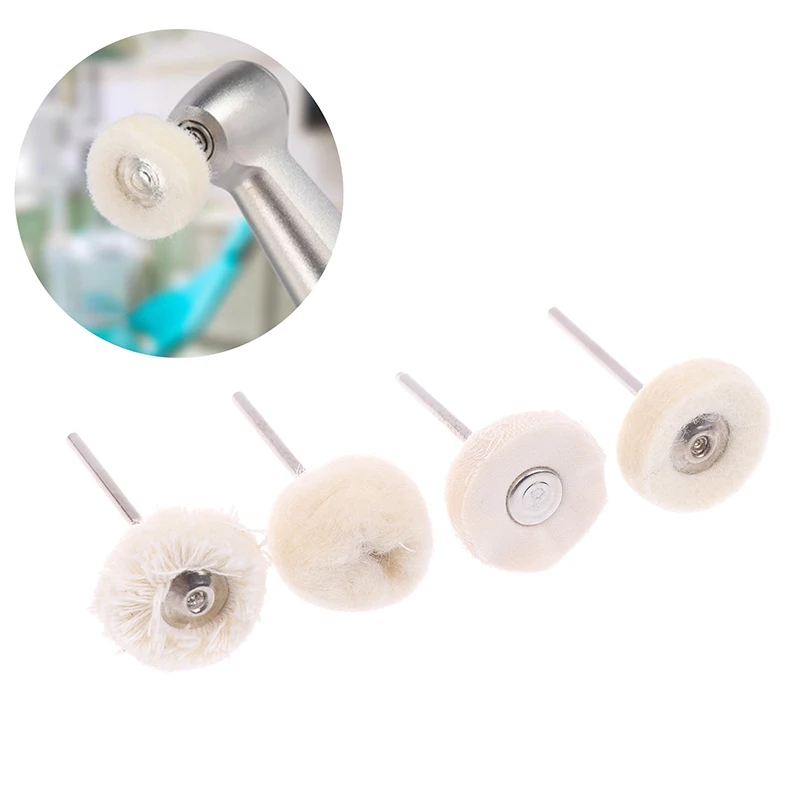 5 Pcs Dental Polishing Brush Wheel For Low Speed Handpiece Lab Polish Dentistry Tools White Goat Hair Polisher