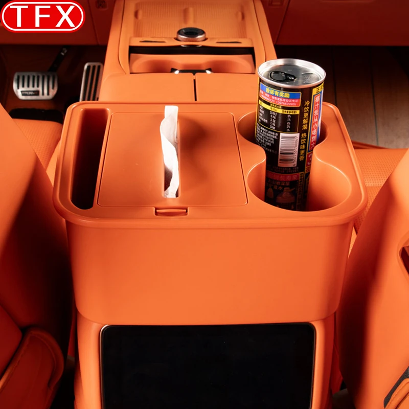 

For Lynk & Co 900 Car Tissue Box Rear Cup Holder Storage Paper Holder Auto Accessories Interior Trim Fit Custom Use Storage Box