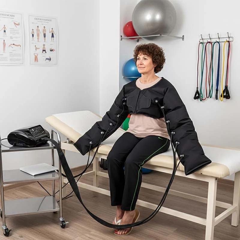Upper Body Compression Therapy 6-Cavity Pressotherapy Jacket Lymphatic Drainage Equipment For Postoperative Rehabilitation