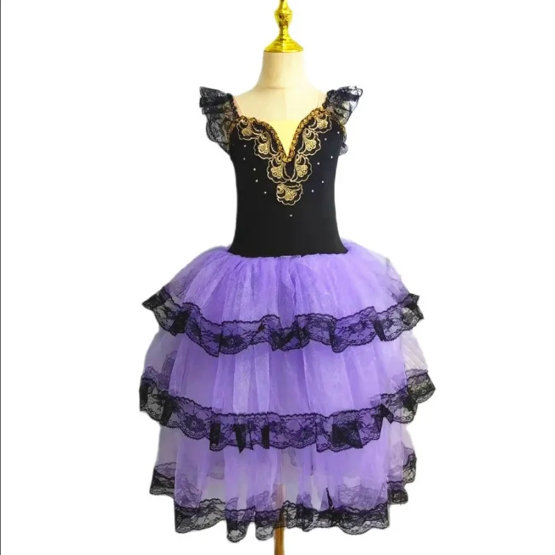 

PD06019 Длинное балетное платье-камизоль для взрослых и детей, костюм для выступлений «Лебединое озеро» для девочек