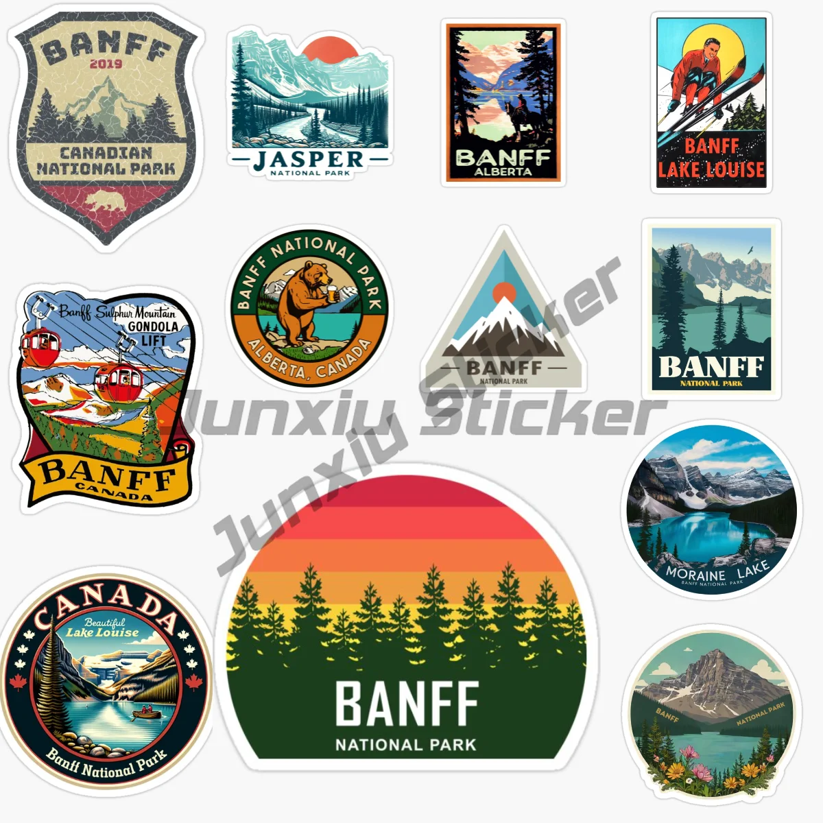 

Banff Town National Park Landscape in The Canadian Southwest Rocky Mountains Car Sticker Helmet Bicycle Motorcycle Self-Adhesive