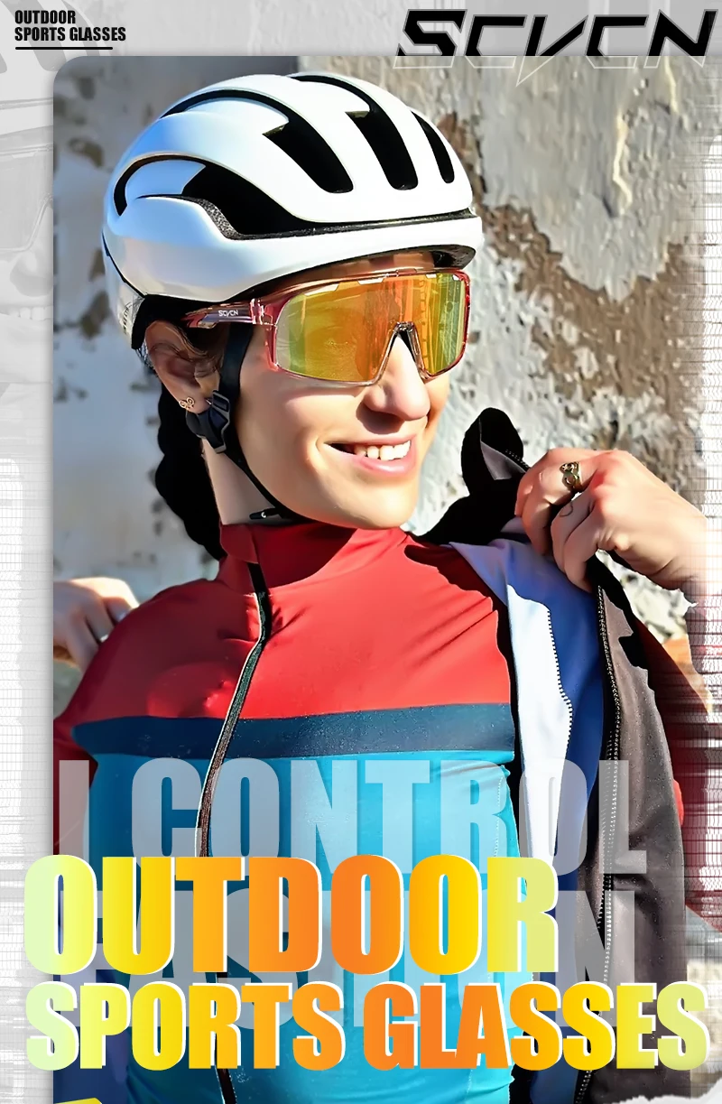 SCVCN Fahrradbrille Outdoor-Sonnenbrille UV400 Sportbrille für Männer und Frauen MTB-Radsportbrille – Detail 1