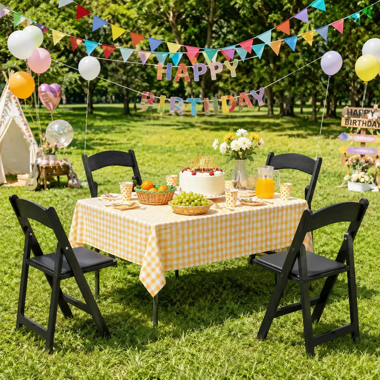 Foldable Chair 4 Pack Padded Seat 330Lbs Lightweight Indoor & Outdoor Office Wedding Party Event Black Resin, Customized