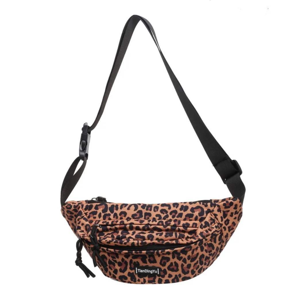 

Zebra Striped Vintage Fanny Packs Nylon Adjustable Strap Chest Pack Leopard Printed Zipper Crossbody Bag for Women Girls