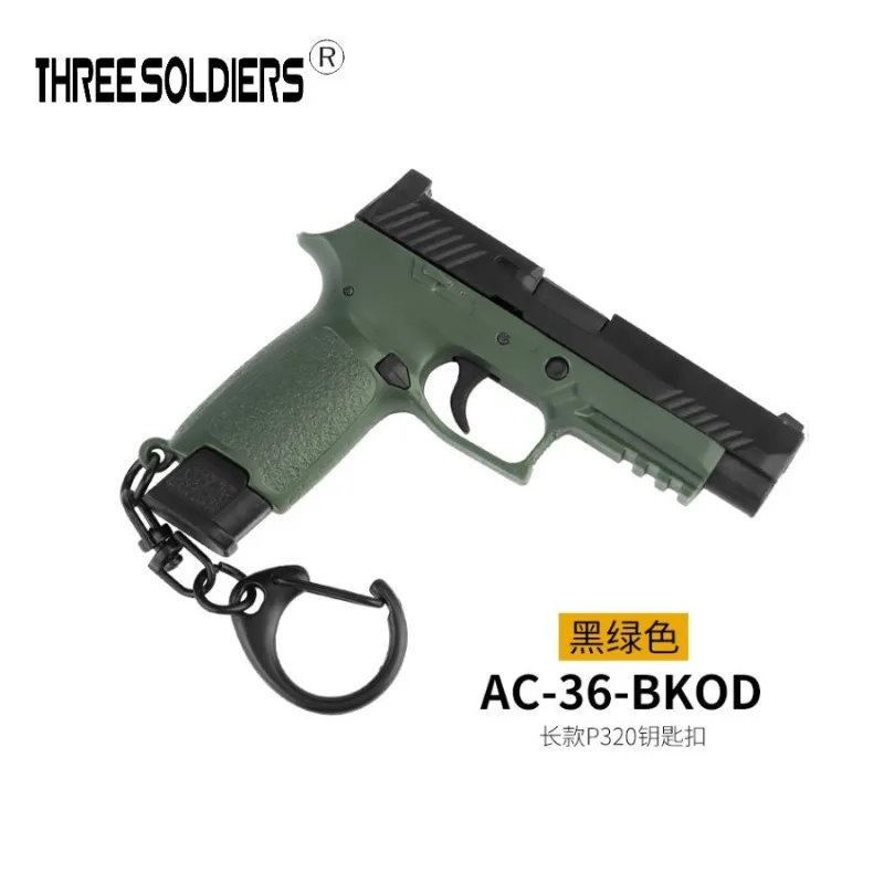 6.5cm/2.56in P320 Extended Mini Pistol Model Plastic Key Buckle Toy Gun Backpack Zipper Decoration Accessory Ornament Collection