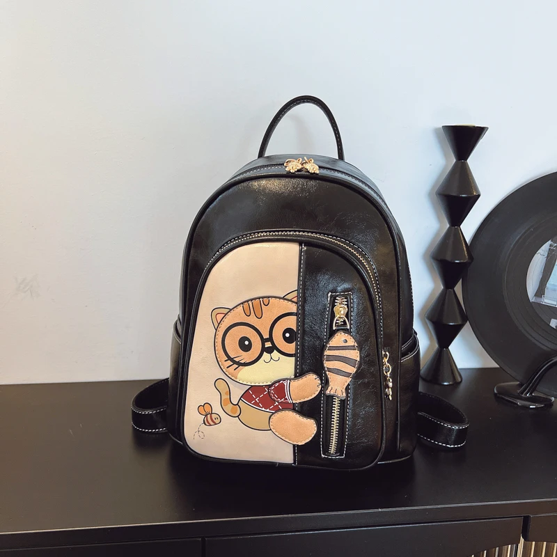 trendy retro backpack 2025 new Shoulder bag women's student backpack multifunctional backpack hand-held travel bag сумка