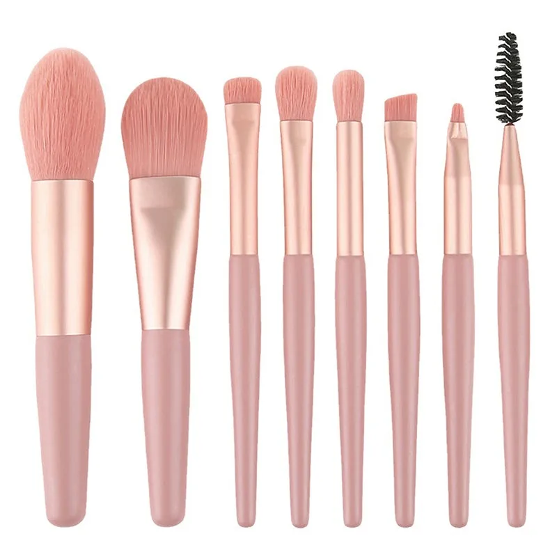 8-piece portable concealer foundation make-up makeup brush soft hair, eye makeup tools, beginner mini set, alcohol free image 4