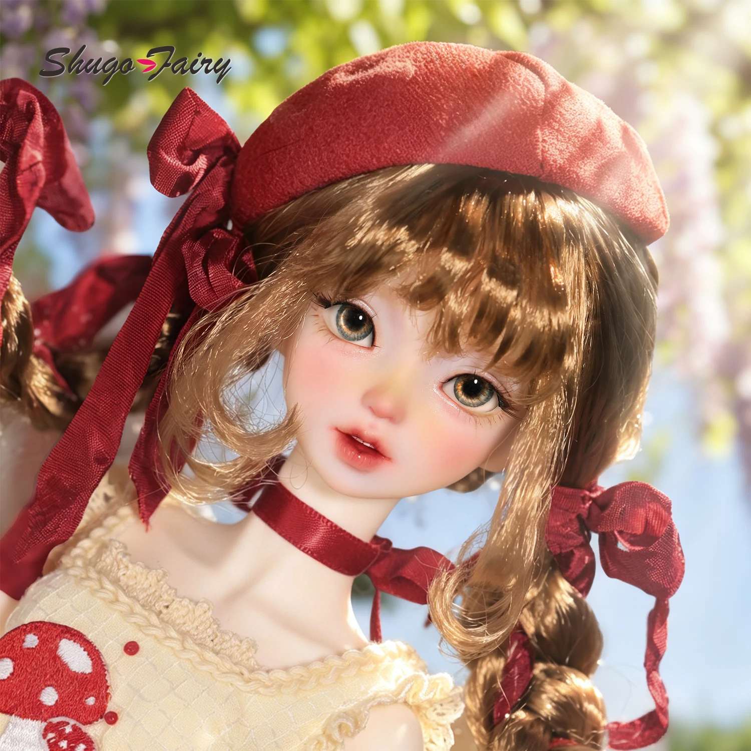 

ShugaFairy 1/4 BJD Rowan A FullSet French Countryside Fairy Tale Red Riding Hood Dress 2-in-1 Style with Beret Ball Jointed Doll