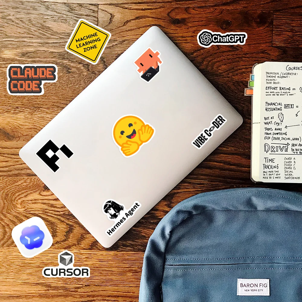 AI Claude Code Codex ChatGPT Stickers Hermes OpenClaw Waterproof Vinyl Decal DIY Craft for Junk Journal Diary Phone Laptop Decor