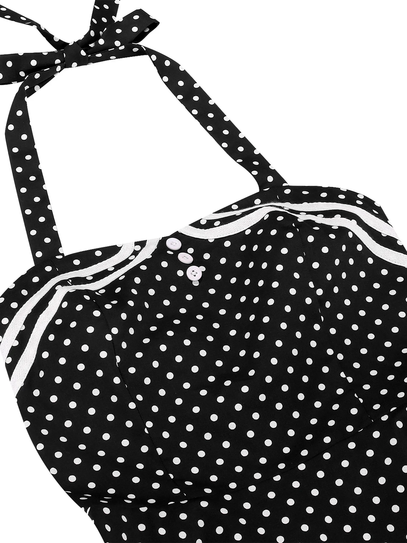Tonval Halter Neck Polka Dot 1950s Fit and Flare Dresses Women Holiday Vintage Party Prom Shirred Back Belted Backless Dress