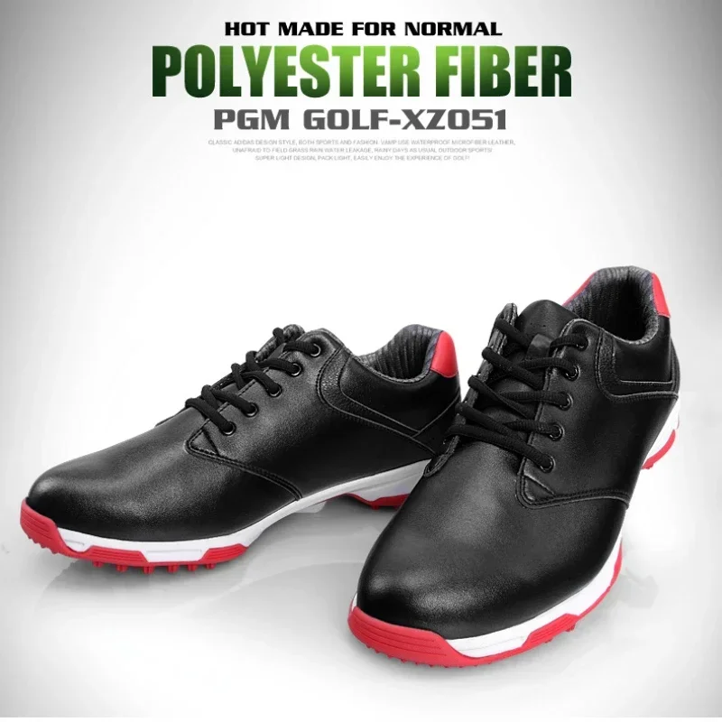 Pgm sapatos de golfe à prova dwaterproof água dos homens confortáveis tênis de golfe ao ar livre calçados de caminhada anti deslizamento tênis atlético xz051