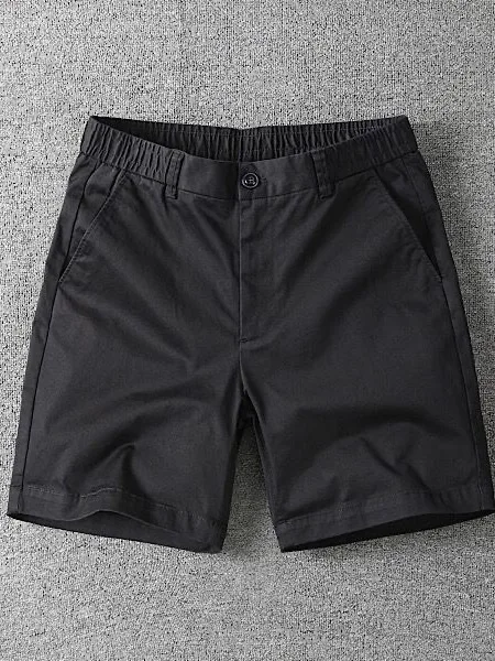 

Summer Thin Men's Casual Sports Shorts Resistant to Dirt And Wear Elastic Three Four Split Black Straight Beach Pants