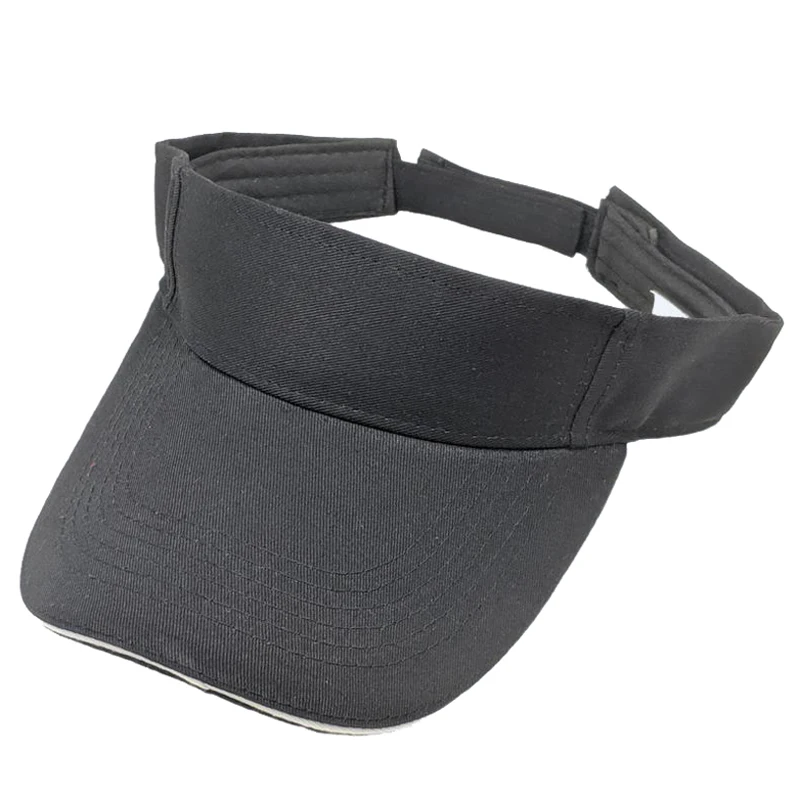 Curved Sandwich Bill Plain Twill Men\'s Visors Hat Women Summer Sun Visor Cap Beach Sport Black Beige Royal Blue Dark Red