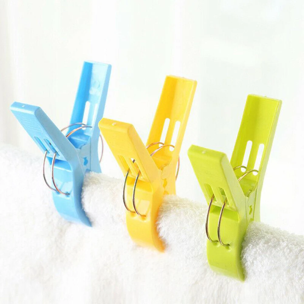 4/8/12Pcs Beach Towel Clips Plastic Quilt Pegs For Laundry Sunbed Lounger Clothes Pegs 2024 New Home Bathroom Organization