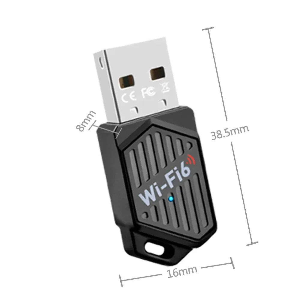 900Mbps USB WiFi 6 Bluetooth 5.4 アダプター デュアルバンド 2.4G/5G ワイヤレス 外付けレシーバー WiFiドングル ノートパソコン デスクトップ Win 7/10/11対応