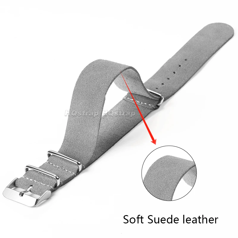 20mm 22mm Soft Suede Leather Watch Band Sport Strap for Seiko for Omega Comfortable Bracelet Universal Replacement Wristband