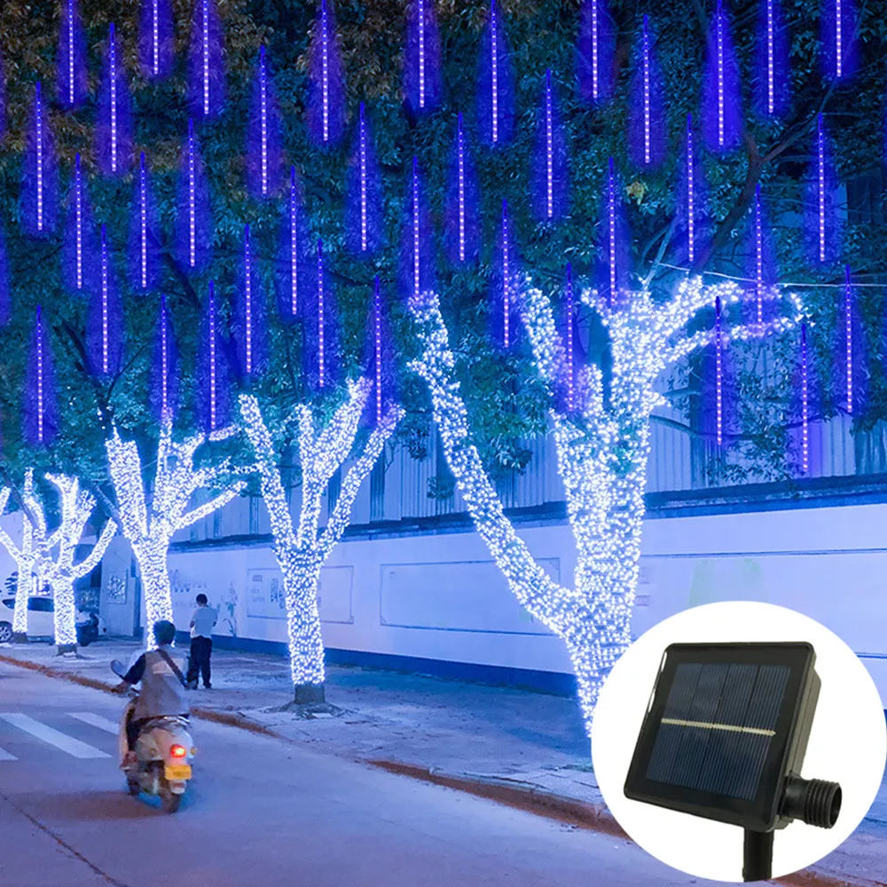 

Водонепроницаемые солнечные метеоритные дождевые гирлянды, 8 трубок для сада, рождественской елки, свадебной вечеринки, праздничного украшения