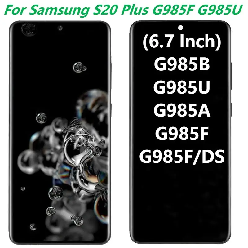 

For Samsung S20 Plus LCD With Frame 6.7" AMOLED S20+ 5G SM-G985A G985U G985F/DS LCD Display Touch Screen Assembly Repair Parts