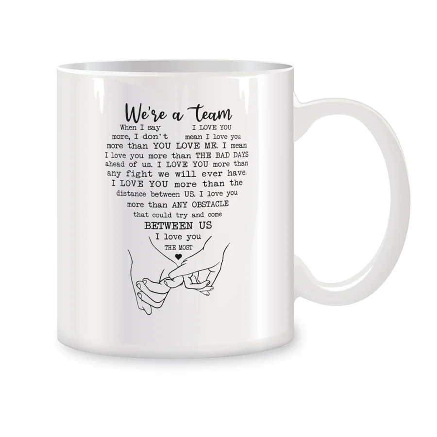 

We're A Team Mugs For Him Her Girlfriend Boyfriend Birthday Gifts Novelty Coffee Ceramic Tea Cups White 11 oz