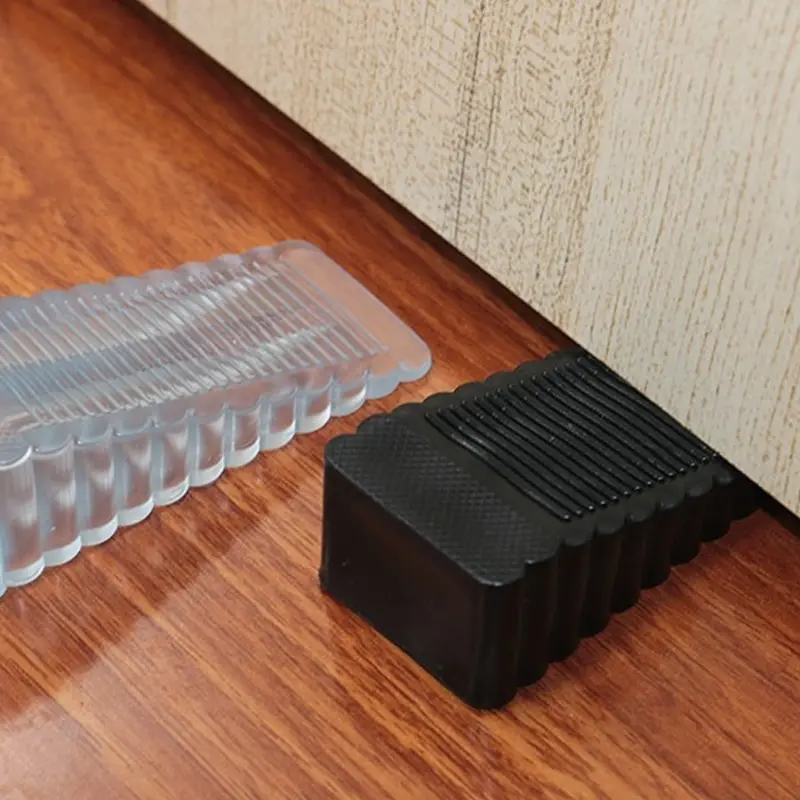 Silicone Door Stop Wedge Safety Stoppers Reusable Shock Absorbent Home Office Anti-Folder Hand Door Stopper Anti-collision Stop