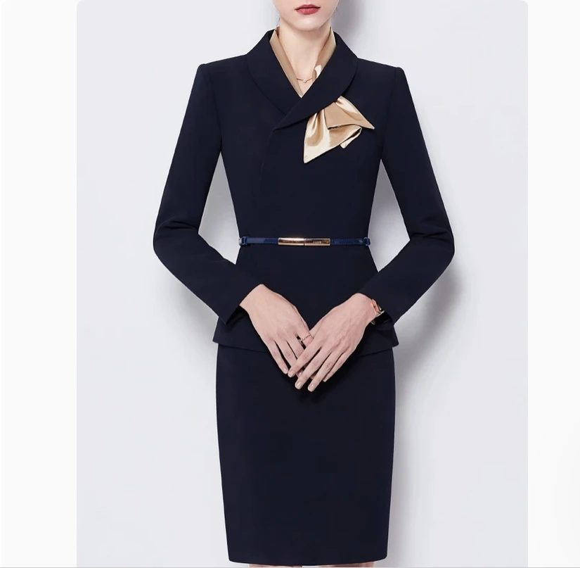 Conjunto de traje profesional, conjunto de vestido formal para mujer, ropa de trabajo para salón de belleza oral, recepción de bienvenida de hotel, ropa de trabajo para joyería