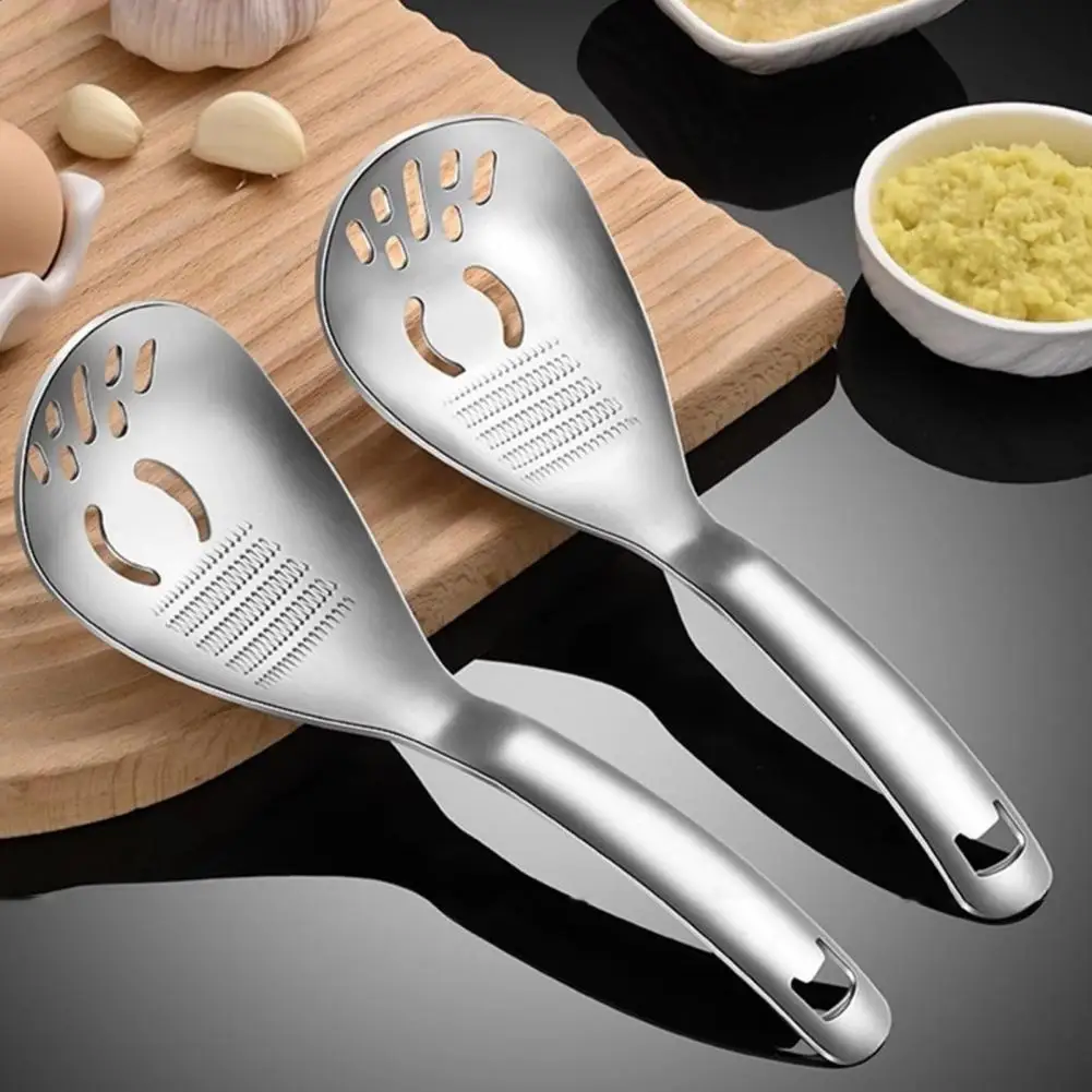 Ginger Garlic Grater Stainless Steel Vegetable Shredder Stainless Steel Slotted Spoon with Bottle Opener Fine Tooth Ginger