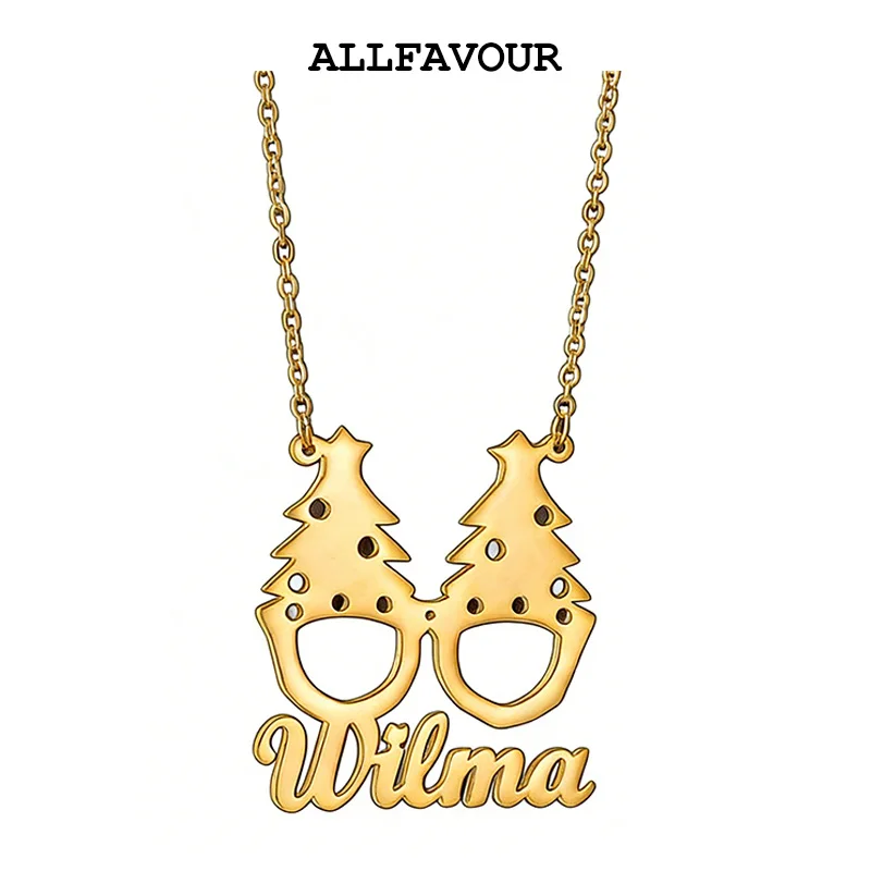 

Personalized Custom Name Pendant Necklaces Christmas Series Snowman Snowflake Stainless Steel Anniversary Birthday Jewelry Gifts