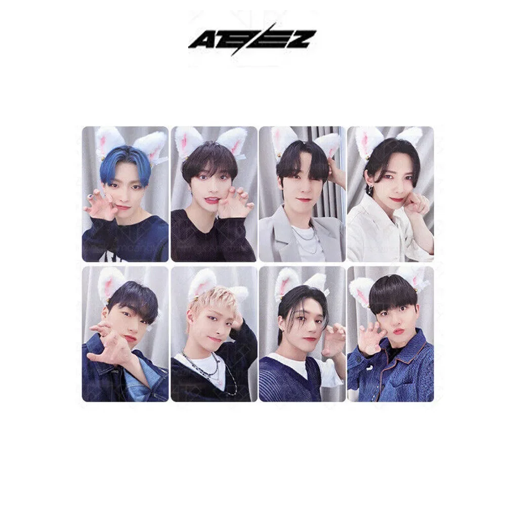 8 Stück Idol ATEEZ Neue Serie HE WORLD EP.2 OUTLAW Lomo-Karten Hochwertige HD-Druck-Fotokarten Seonghwa San Mingi Fans Geschenke